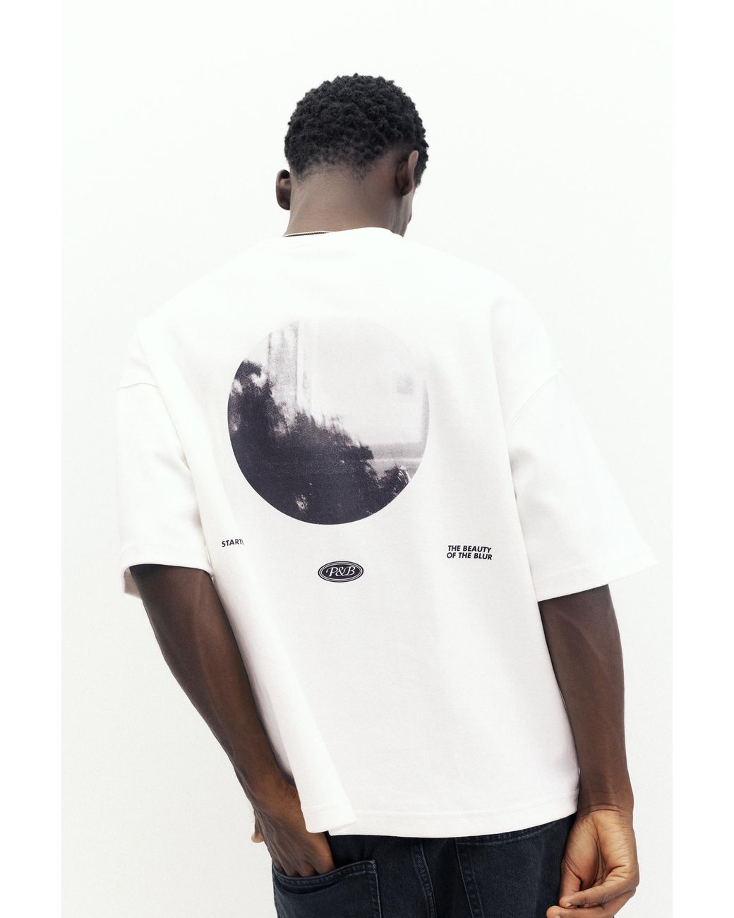 Pull&Bear Interlock T-Shirt Met Fotoprint in het White voor heren