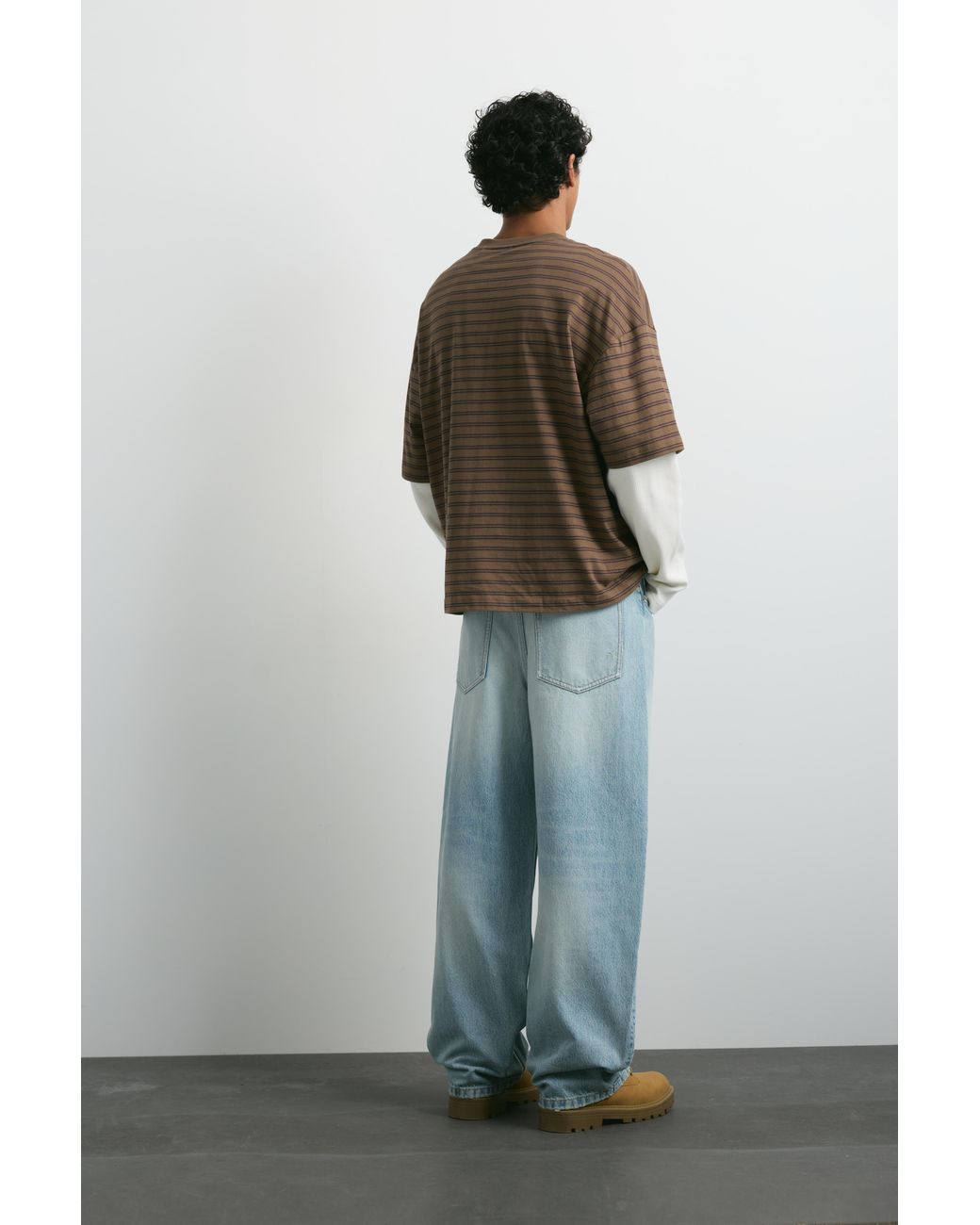 Pull&Bear Blue Balloon-Fit Baggy Jeans for men