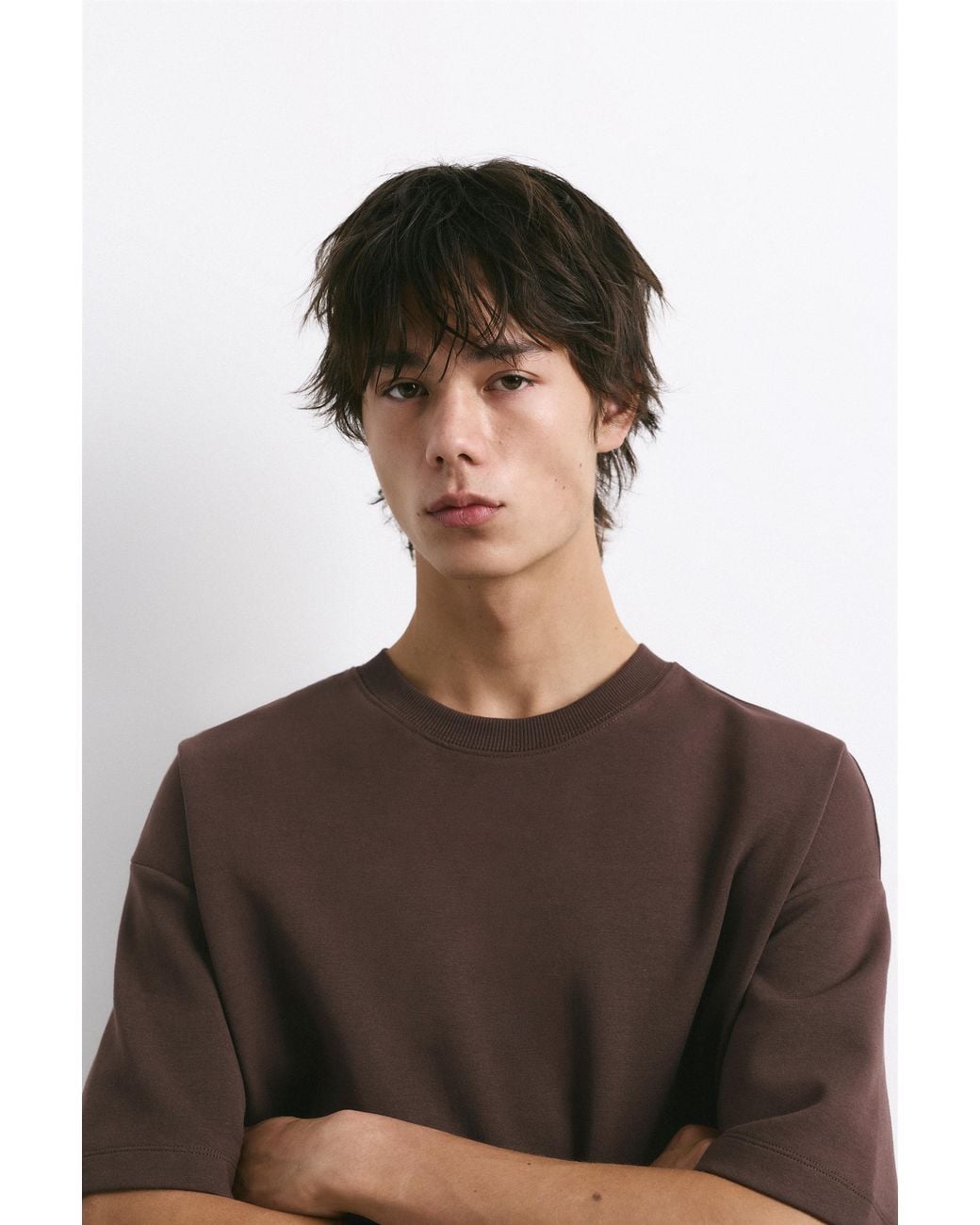 Pull&Bear Sweatshirt Mit Kurze Ärmel Und Interlock in Brown für Herren