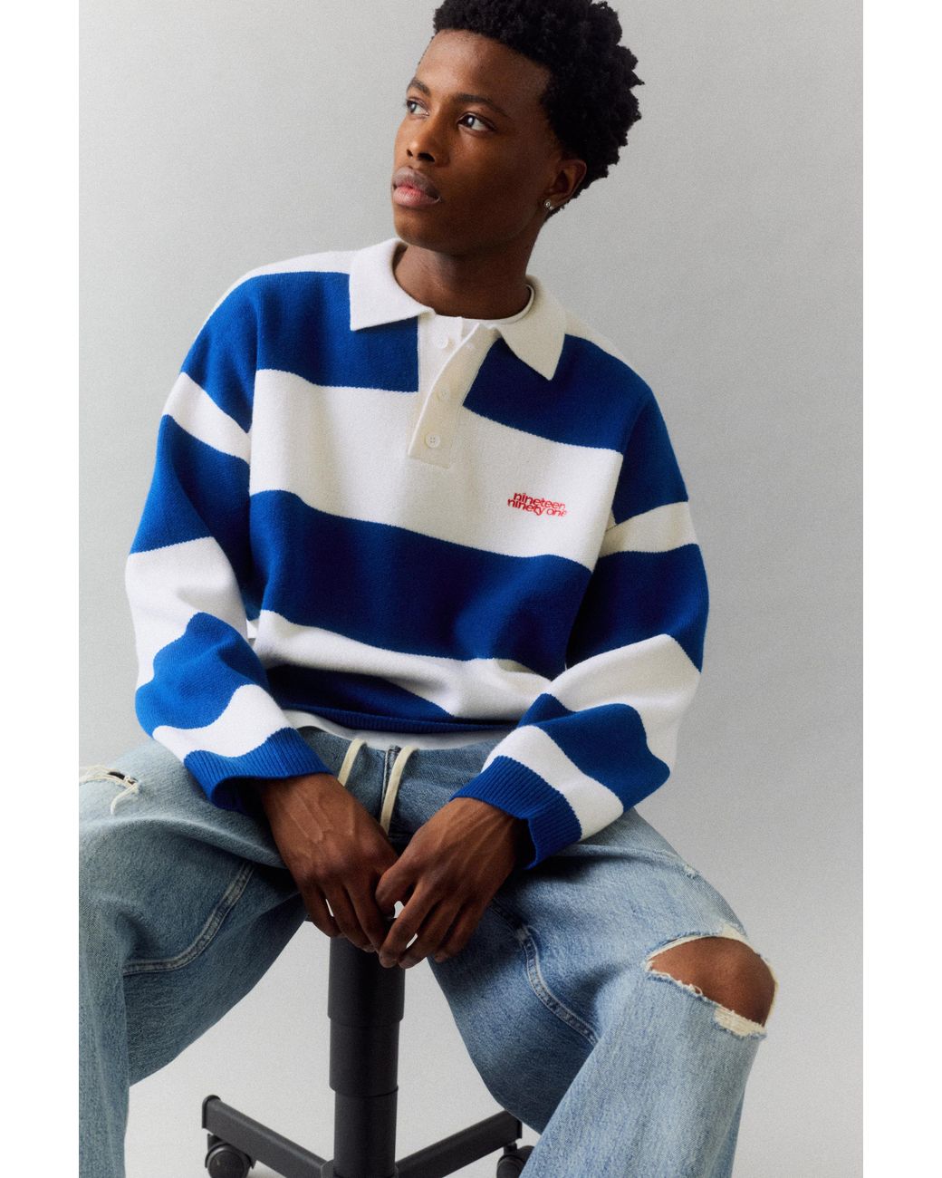 Polo di Pull&Bear in Blue da Uomo
