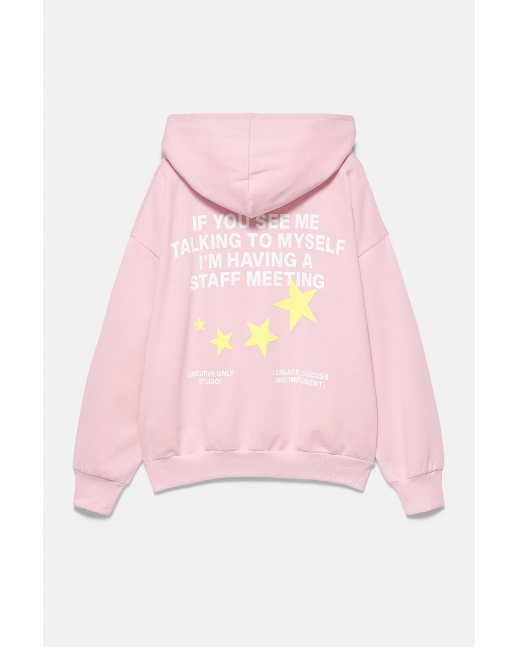 Pull&Bear Pink Star Graphic Hoodie
