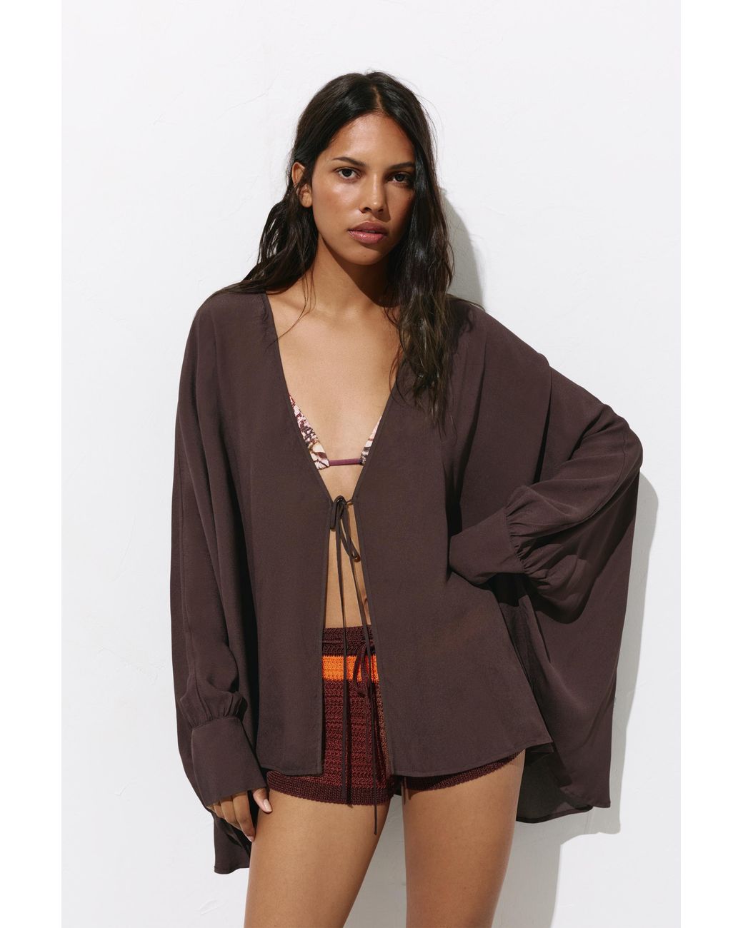 Pull&Bear Black Flowing Cape Blouse