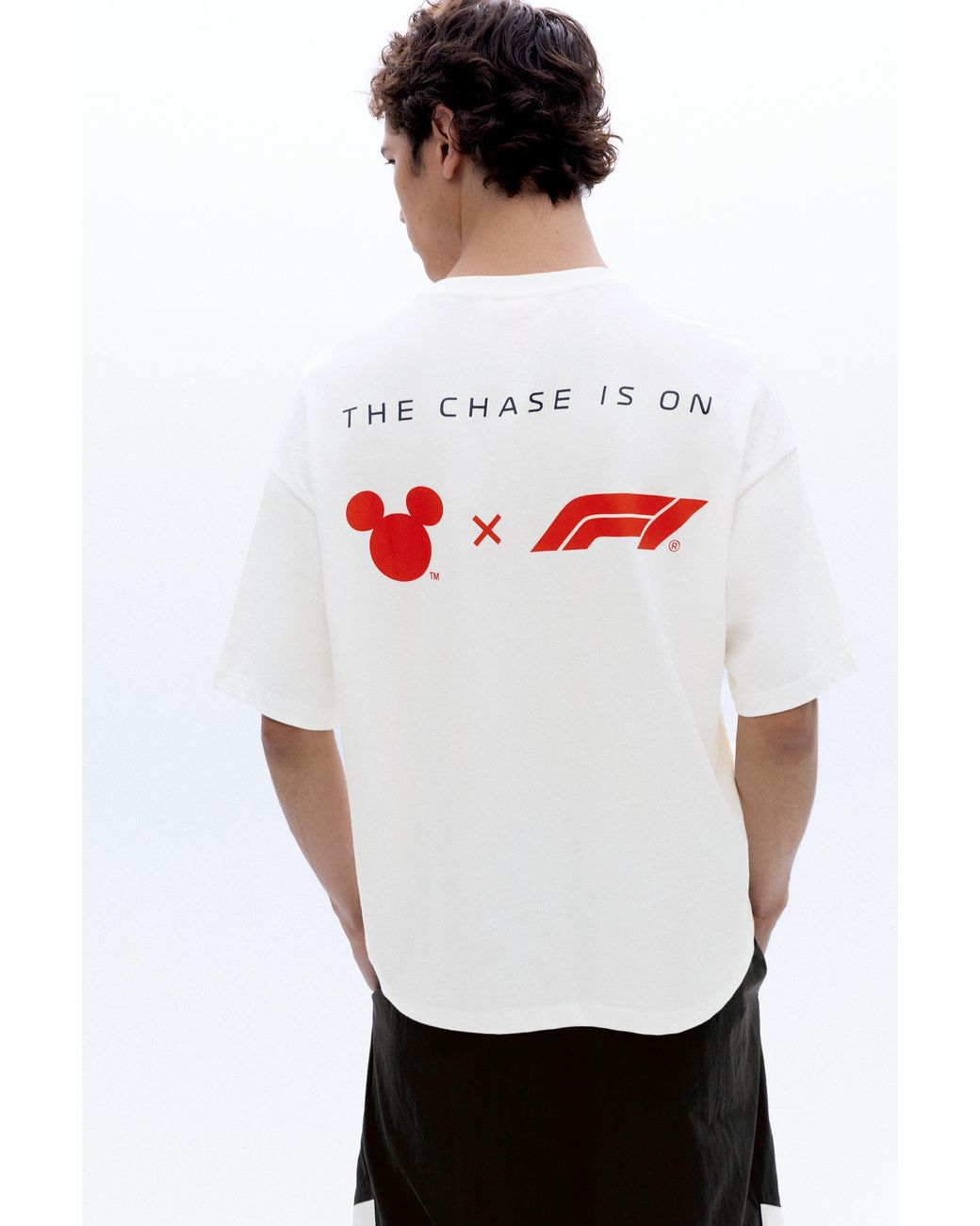 Pull&Bear Blue Disney X F1 Mickey Racing Team T-Shirt for men