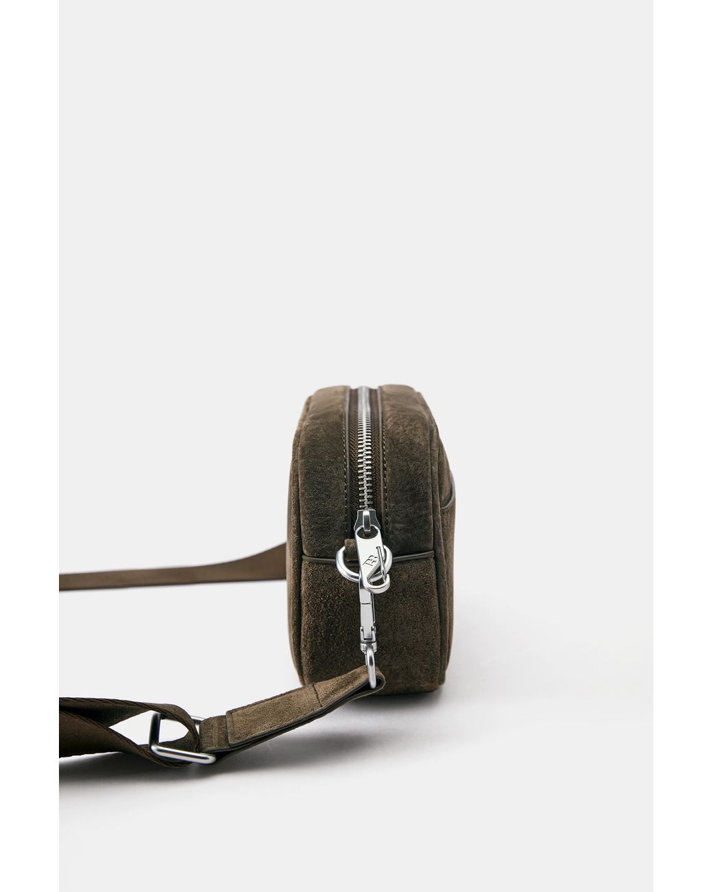 Pull&Bear Green Leather Crossbody Bag for men