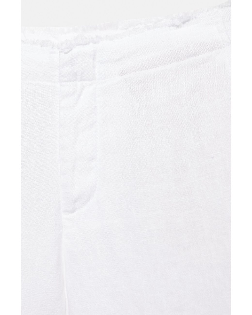Pull&Bear White 100% Linen Trousers