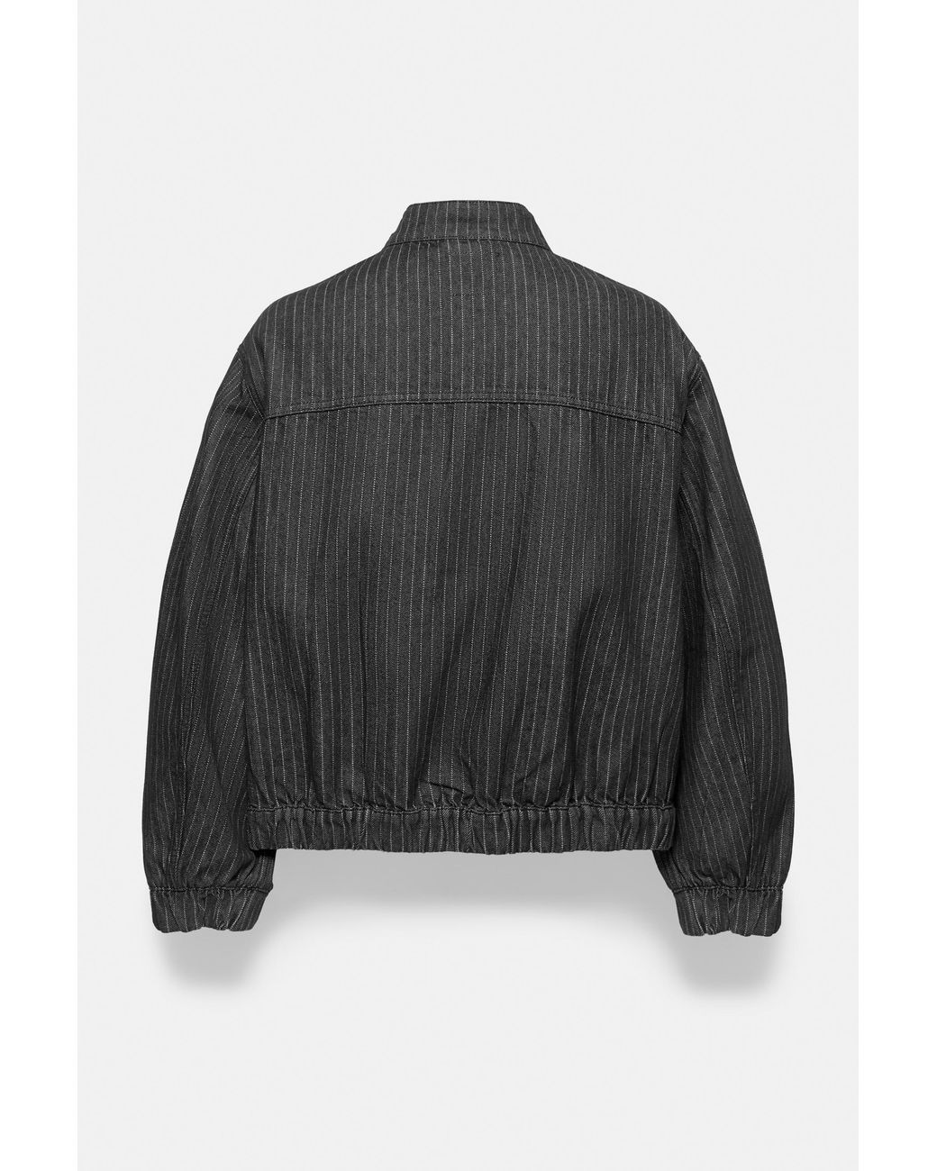 Pull&Bear Gestreept Denim Jack in het Black voor heren