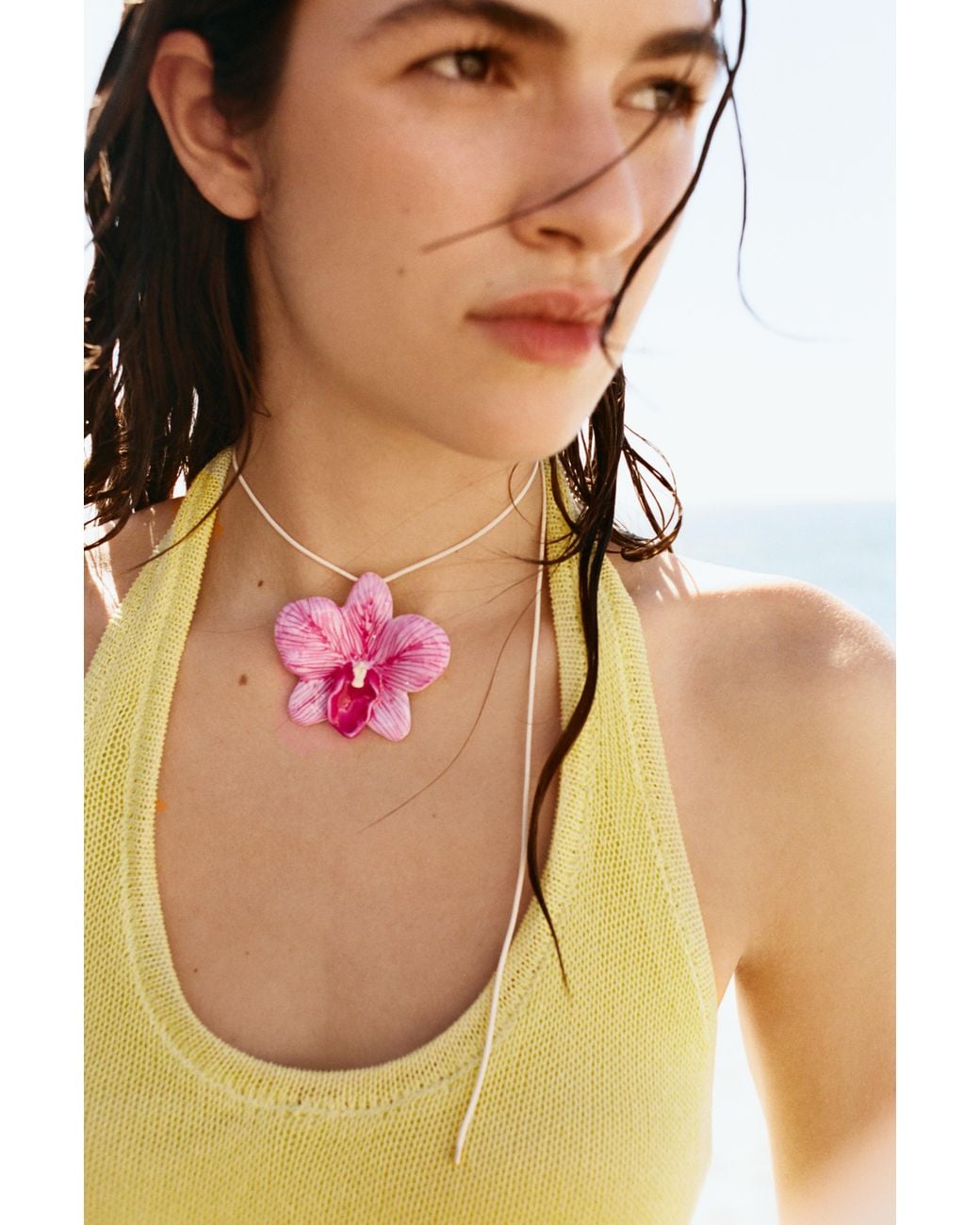 Pull&Bear Pink Floral Necklace