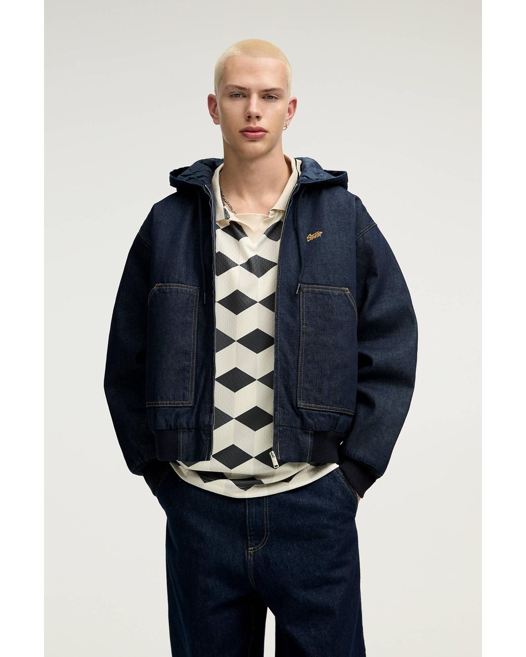 Pull&Bear Stwd Quilted Denim Jacket in Blue for Men Lyst UK
