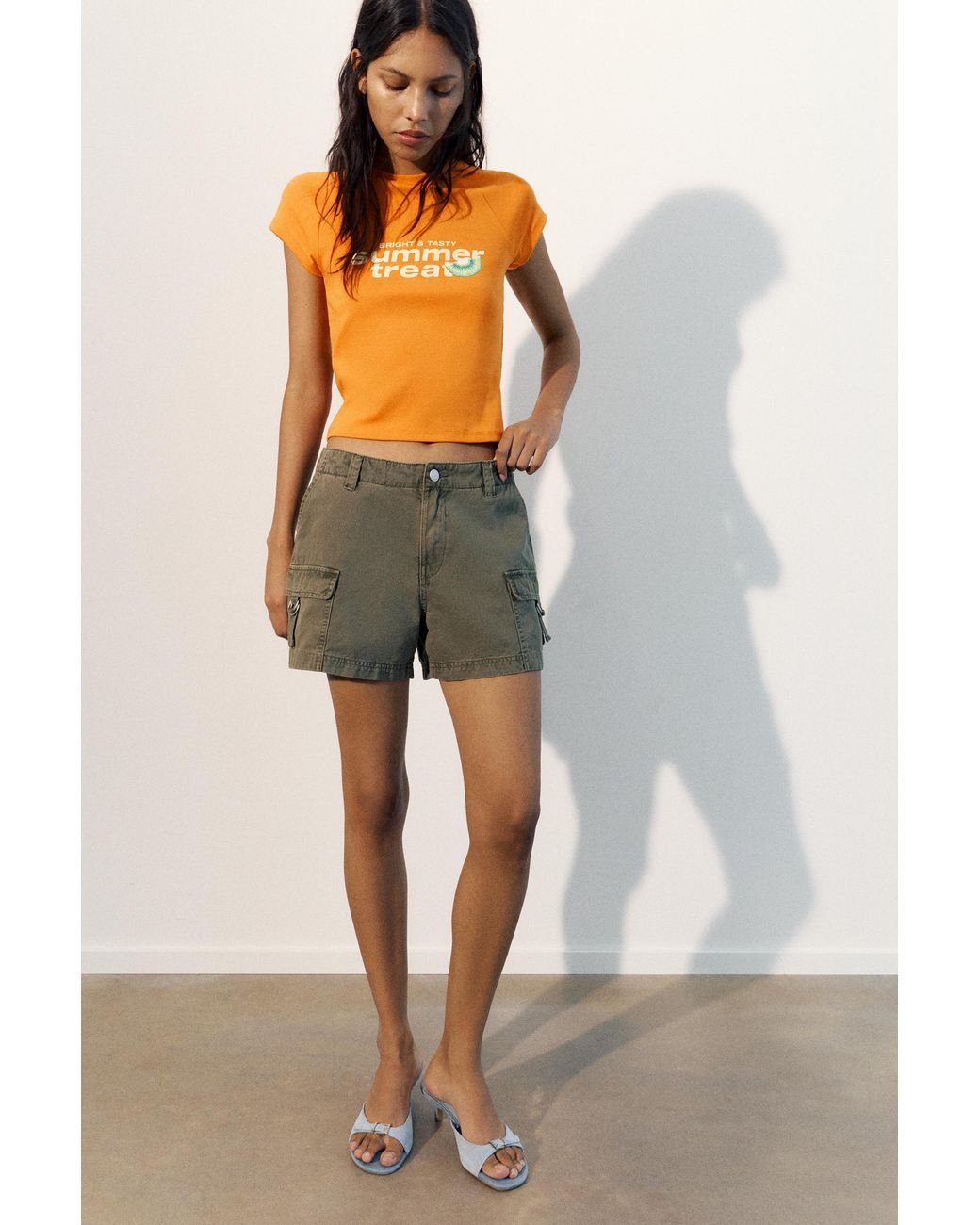 Pull&Bear Orange Fruit Graphic T-Shirt