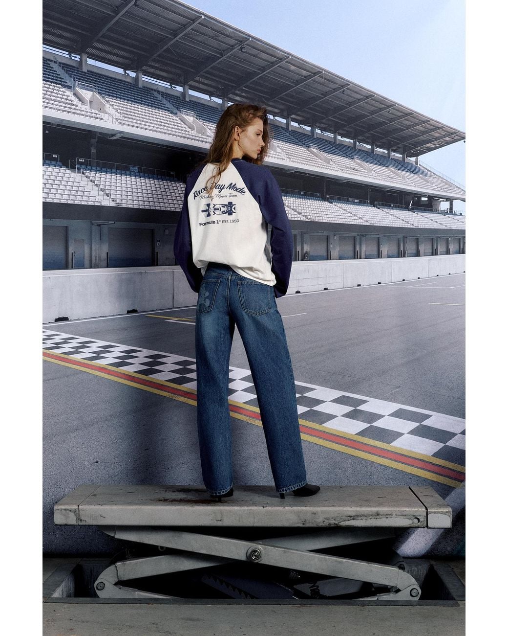 Pull&Bear Blue Disney X F1 Straight Jeans