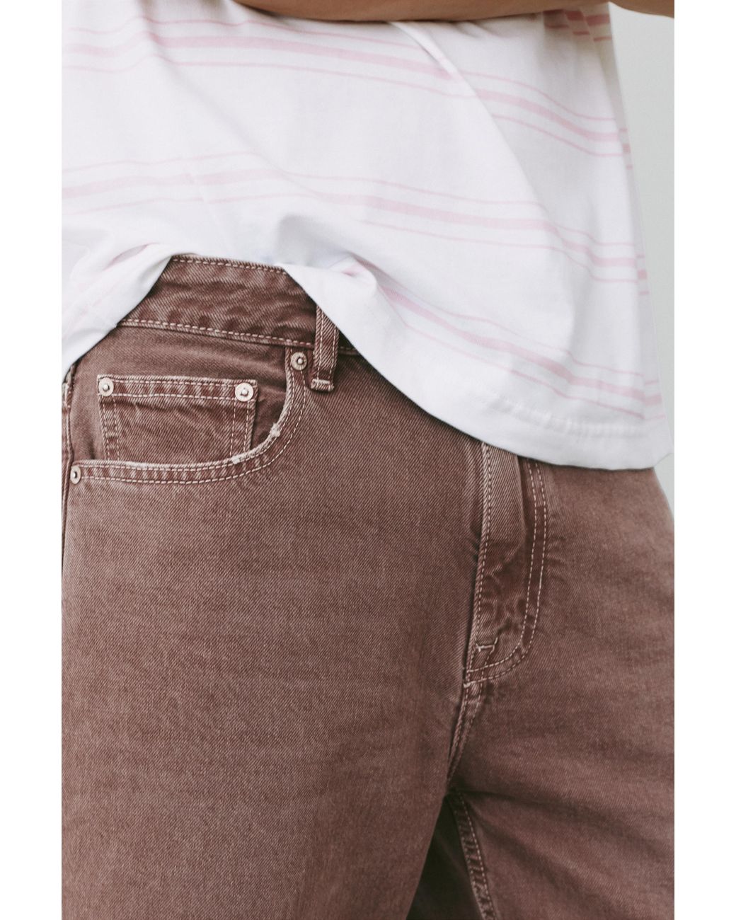 Pull&Bear White Standard Denim Bermuda Shorts for men