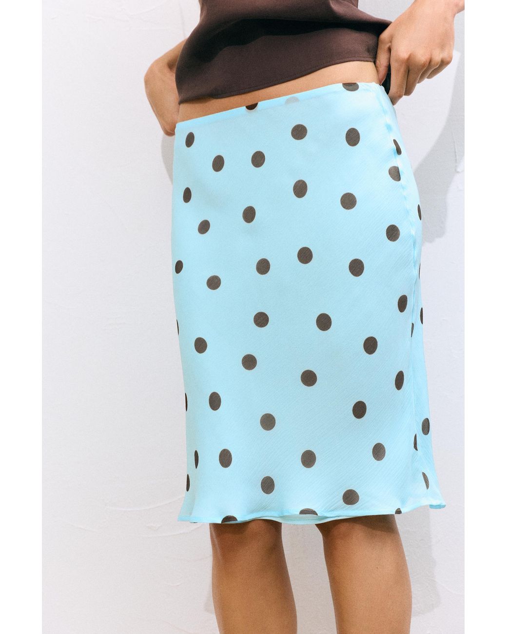 Pull&Bear Green Midirock Mit Tupfen