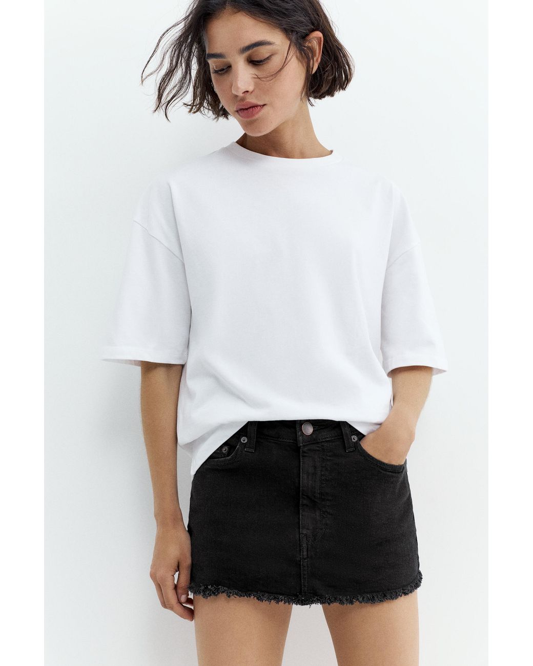 Pull&Bear Denim Broekrok in het White