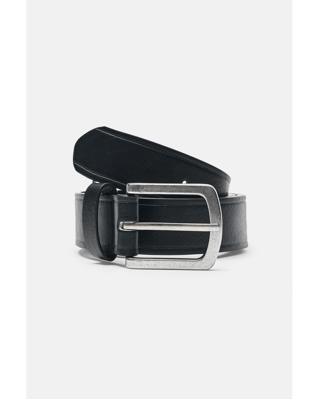 Pull&Bear Black Leather Effect Belt for men