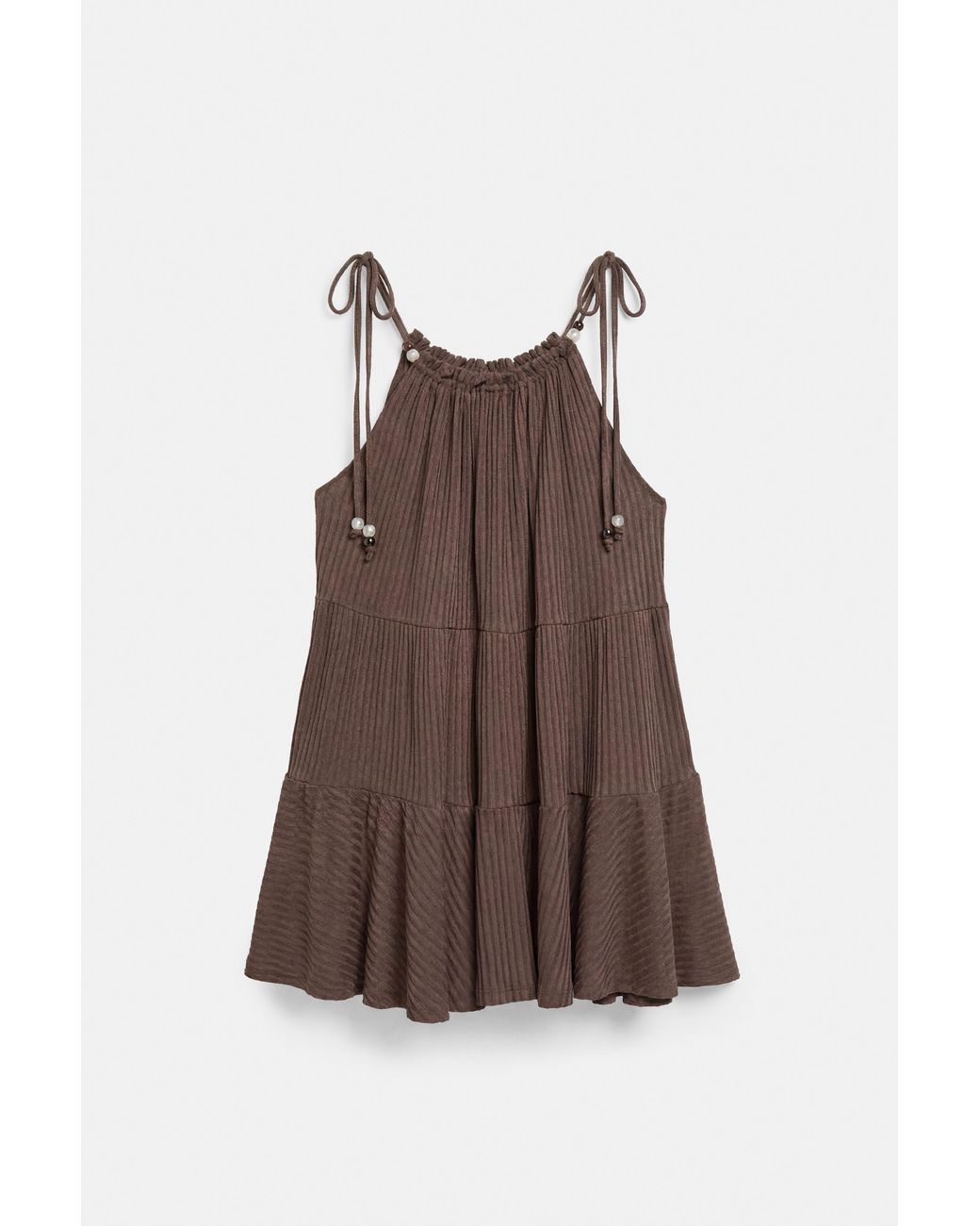 Pull&Bear Gray Paneled Strappy Dress