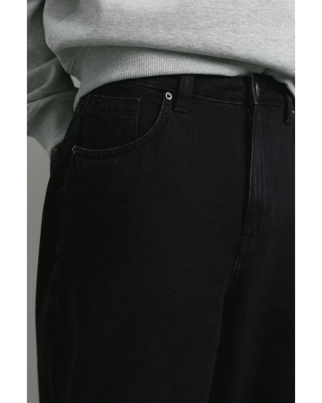 Pull&Bear Gray Relaxed Fit Baggy Jeans for men