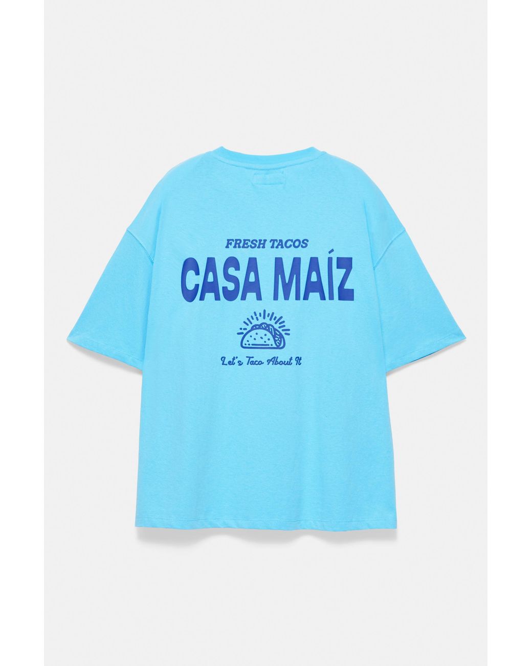 Pull&Bear T-Shirt Met Taco-Print in het Blue