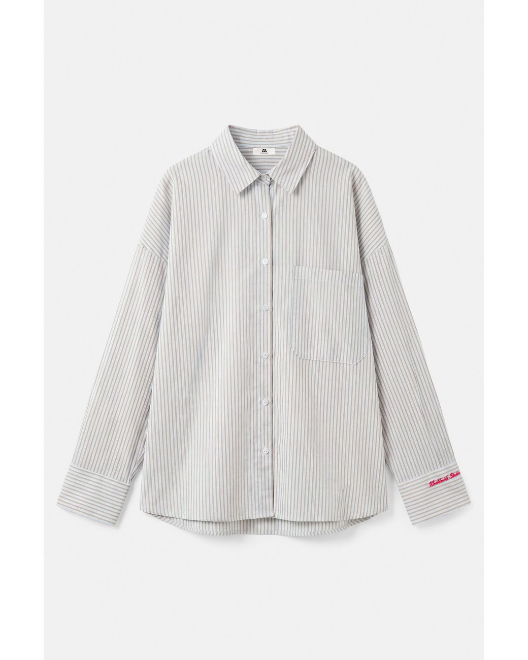 Pull&Bear Multicolor Embroidered Striped Shirt