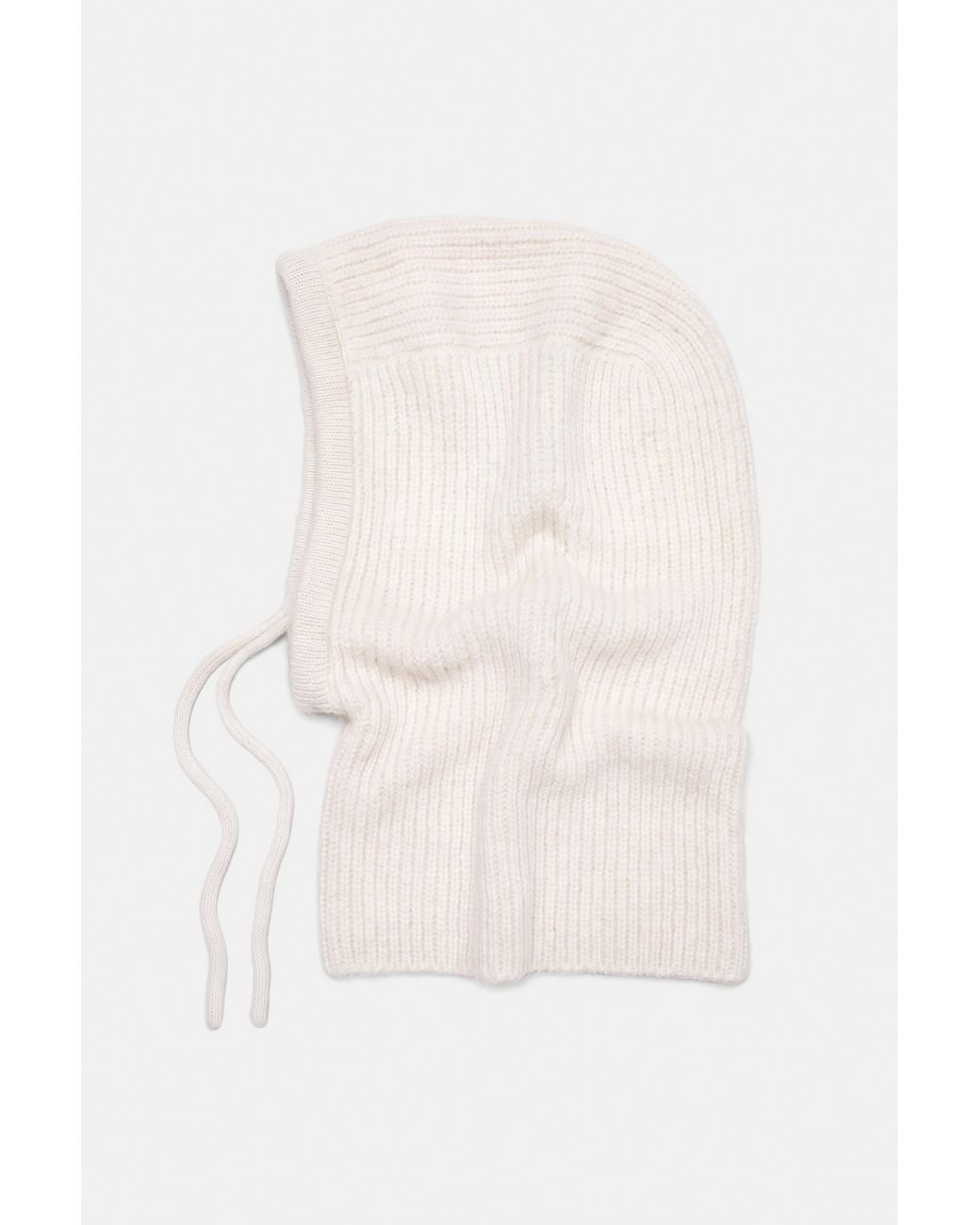 Pull&Bear White Ribbed Knit Balaclava