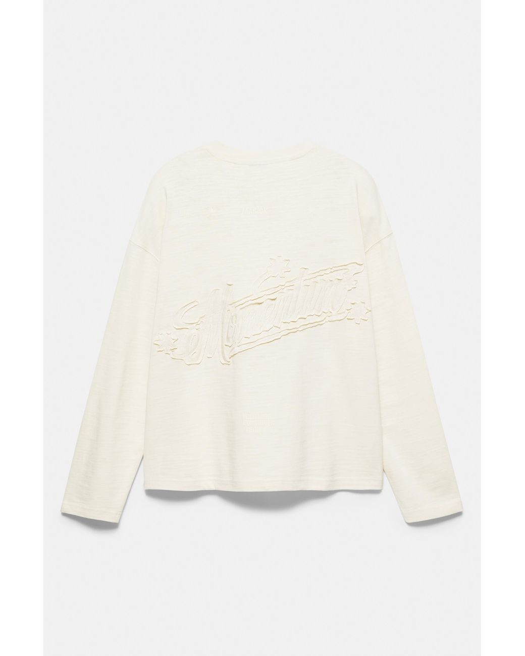 Pull&Bear White Stwd Long Sleeve T-Shirt for men