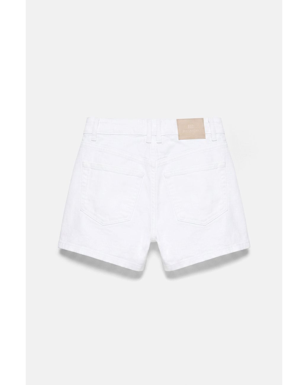 Bermuda Jeans A Vita Media di Pull&Bear in White