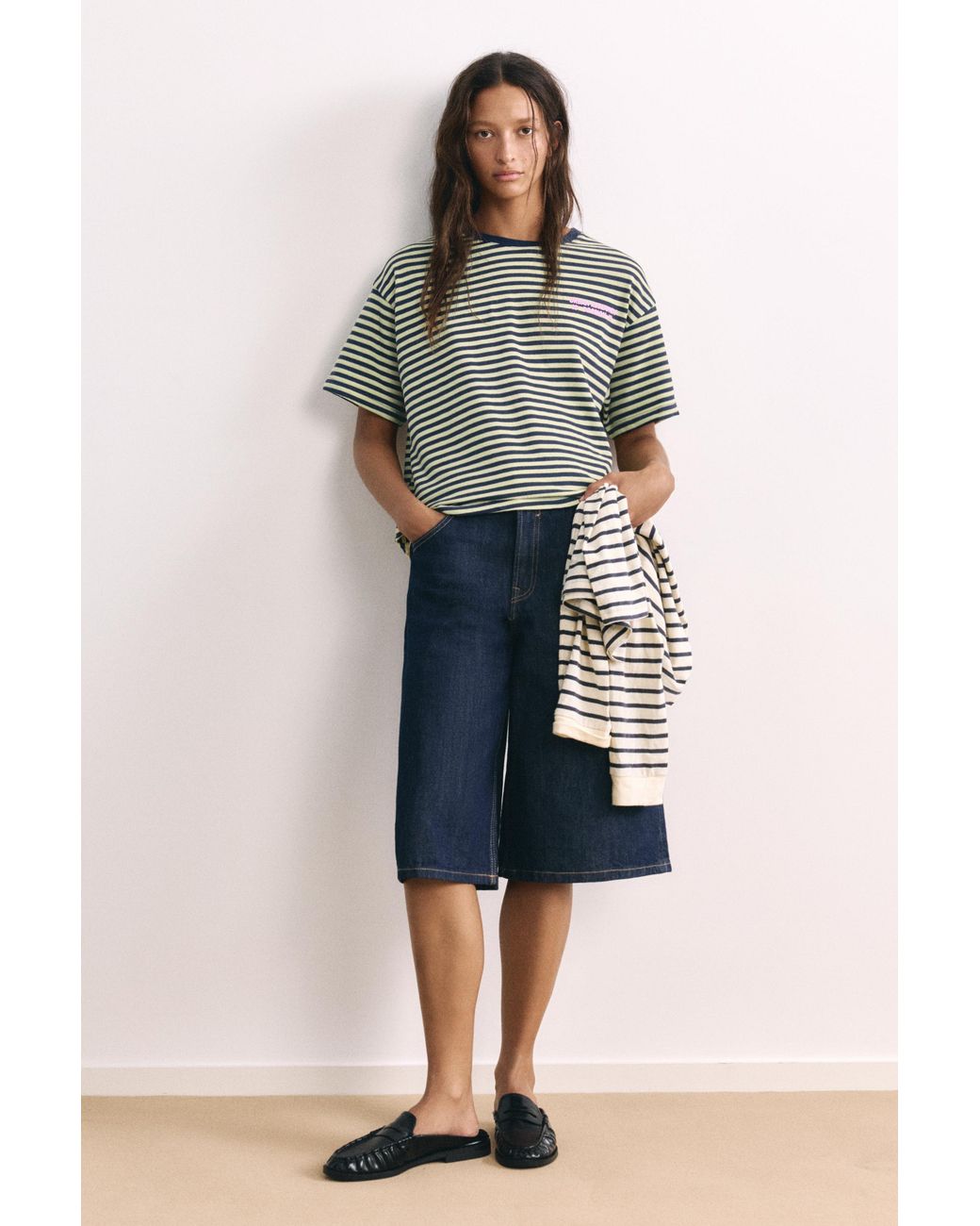Pull&Bear Multicolor Striped T-Shirt With Text