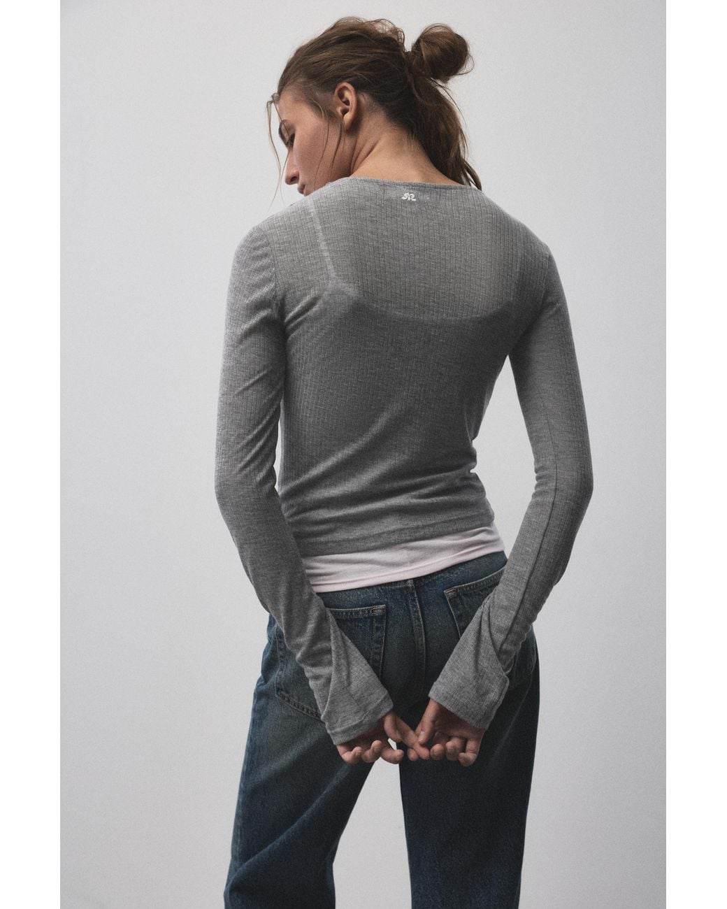 T-Shirt Superposé Fin Pull&Bear en coloris Blue
