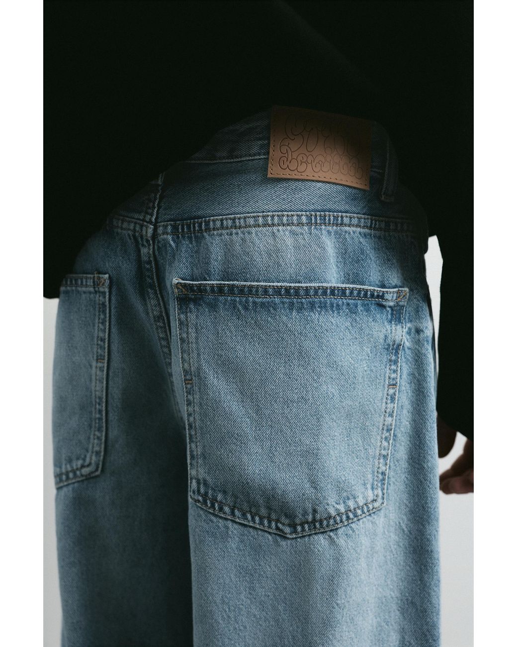 Pull&Bear Blue Relaxed Baggy Jeans for men