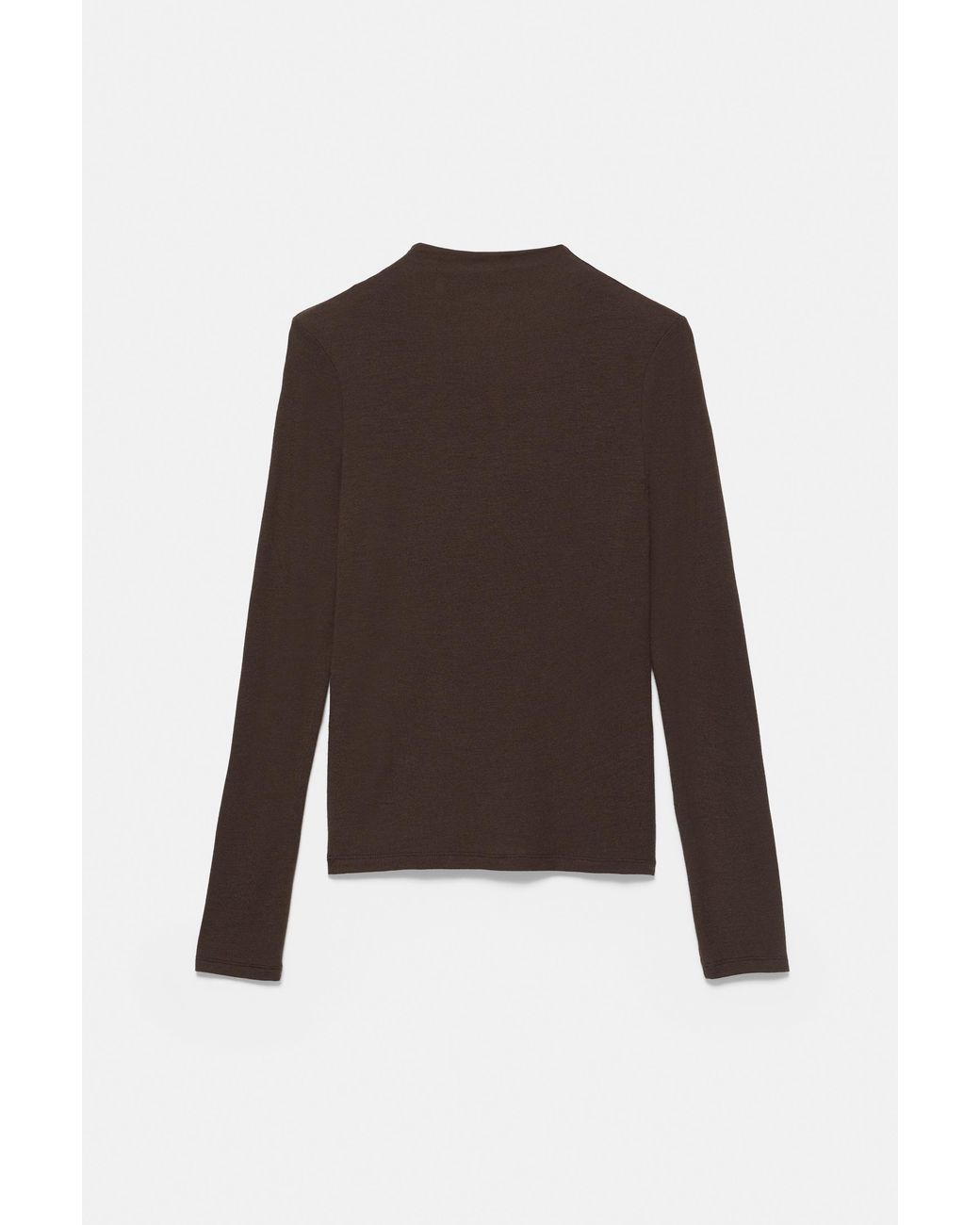 Pull&Bear Black Basic Mock Neck T-Shirt