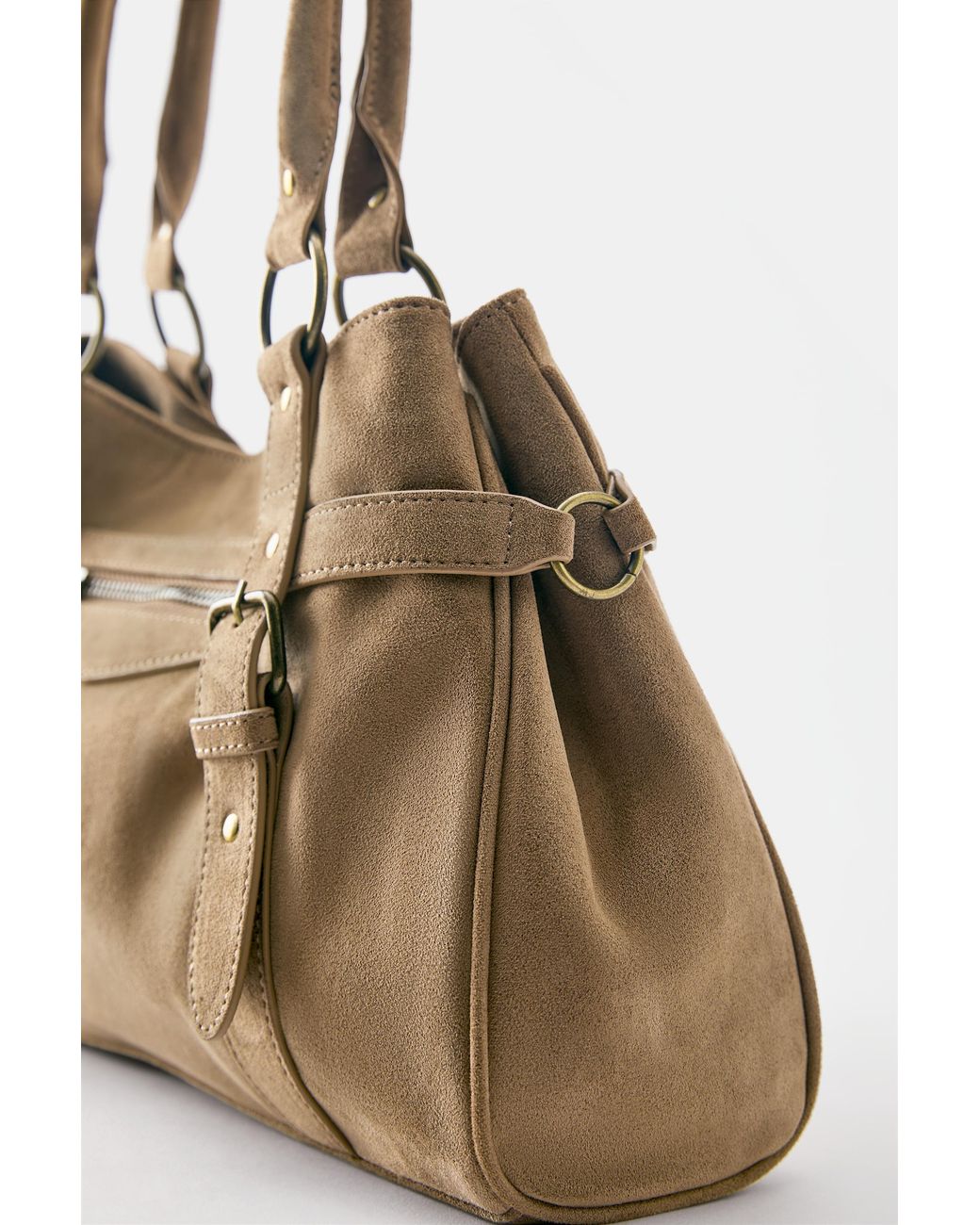 Pull&Bear Natural Shopper Bag With Buckles