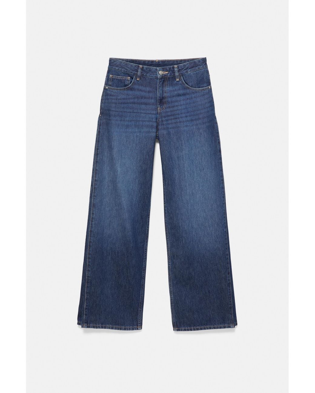 Pull&Bear Blue Wide-Leg Jeans