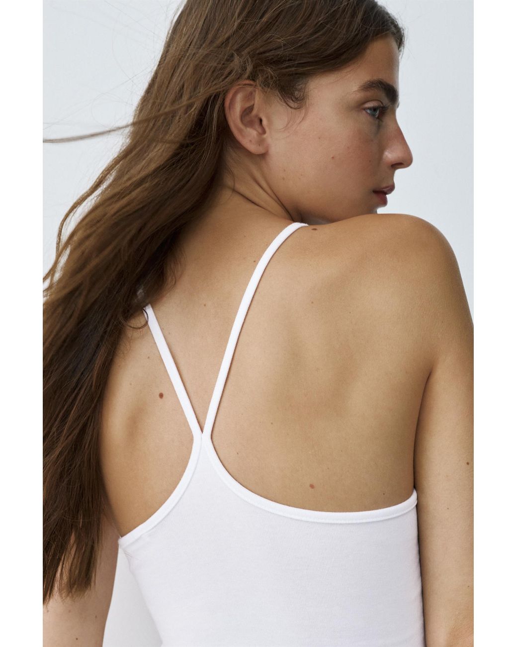Pull&Bear White Halter-Neck Strappy Back Top