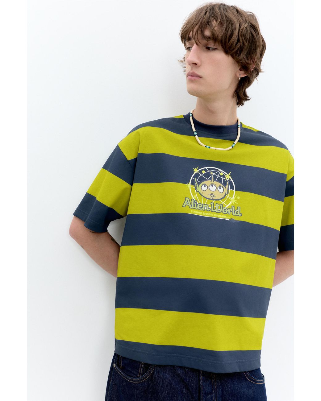 Pull&Bear Blue Toy Story Striped T-Shirt for men