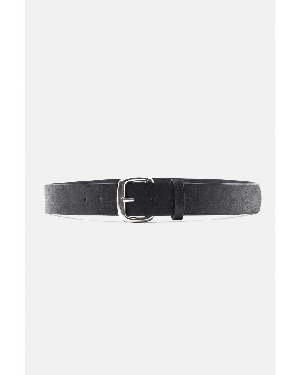 Pull&Bear Black Square Buckle Belt