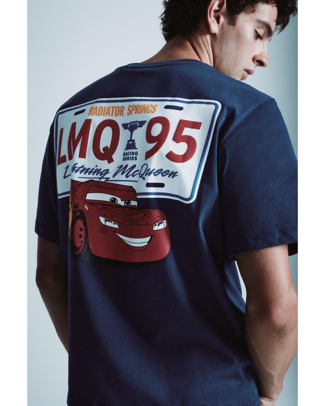 Pull&Bear Blue Cars T-Shirt for men