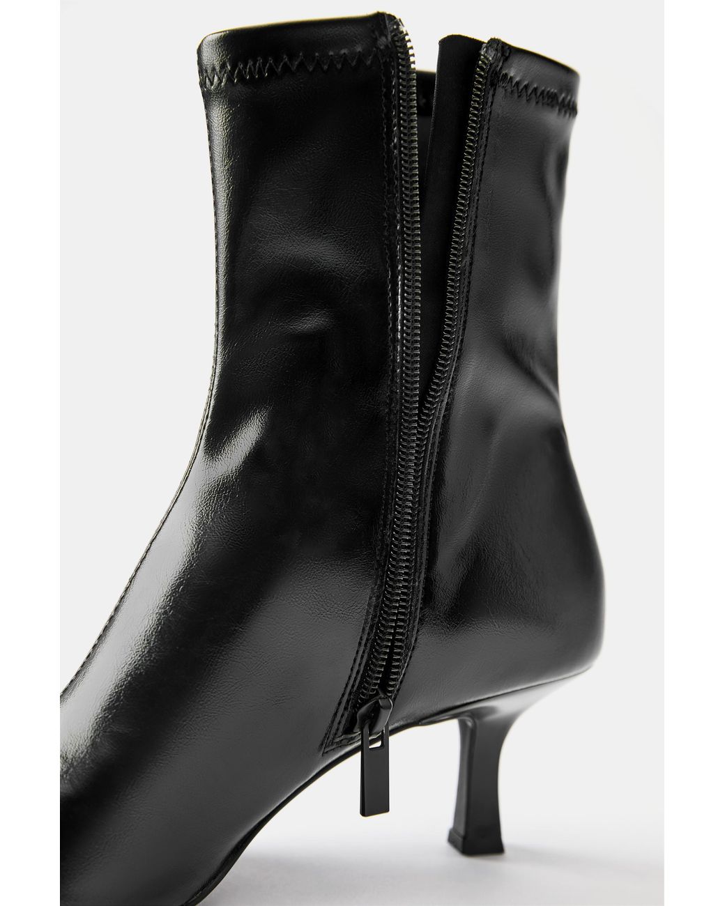 Pull&Bear Black Peep-Toe-Absatzstiefeletten