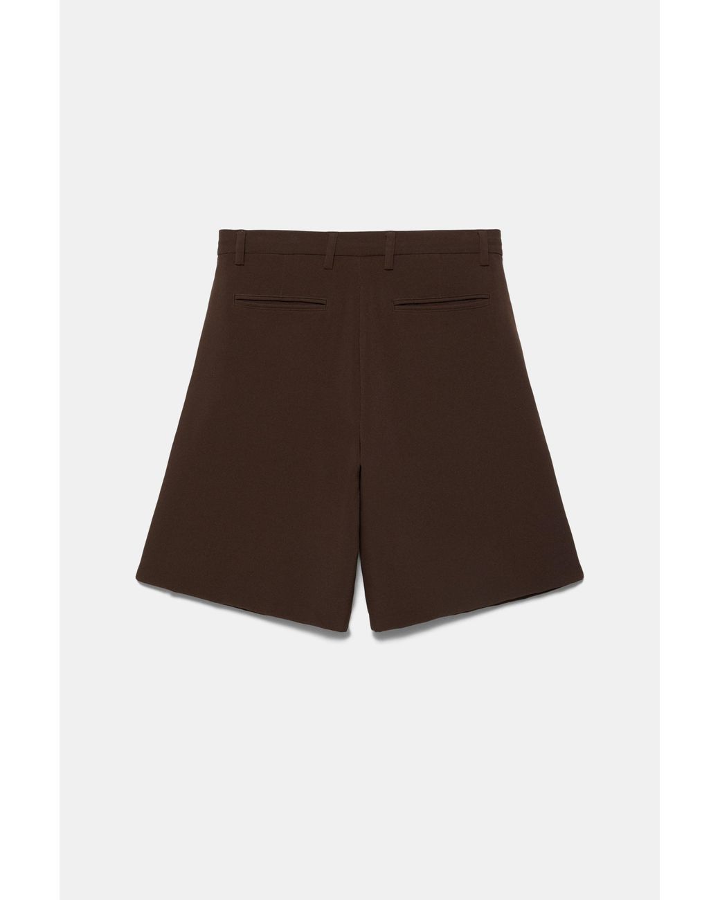 Pull&Bear Natural Smart Bermuda Shorts With Pleats for men
