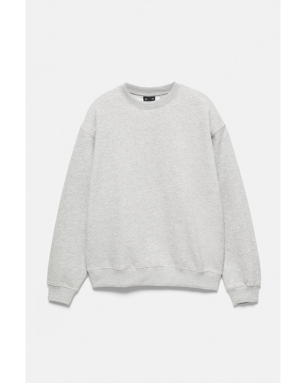 Pull&Bear Gray Relaxed Fit Round Neck Sweatshirt for men