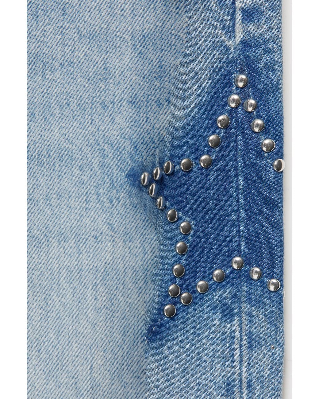Pull&Bear Blue Wide-Leg Star Jeans