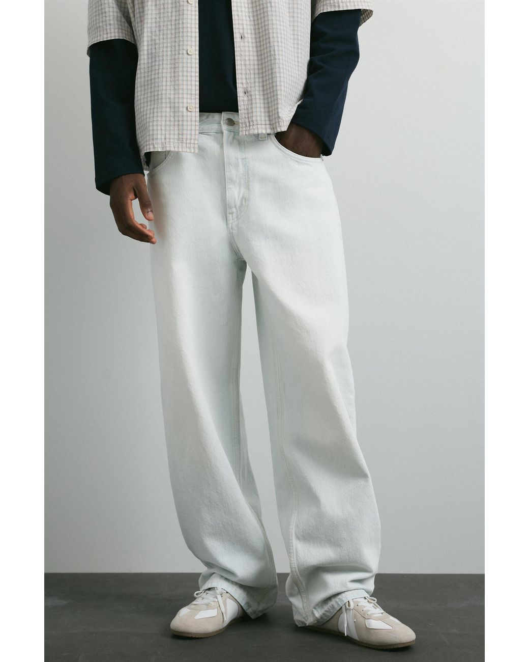 Pull&Bear Gray Wide-Leg Jeans for men