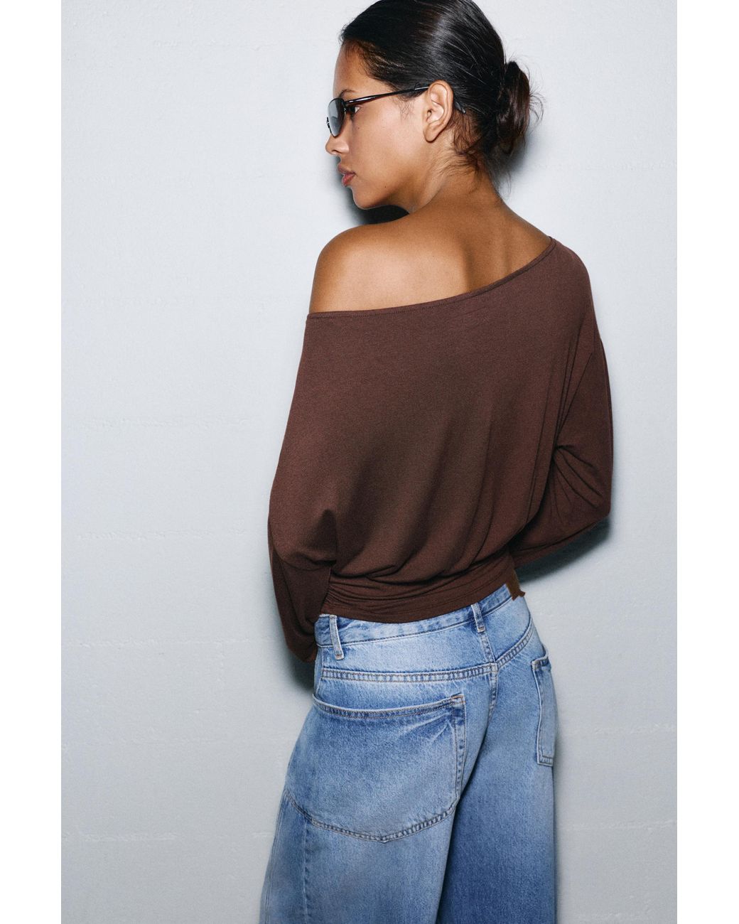 Pull&Bear Blue Asymmetric Cummerbund Top