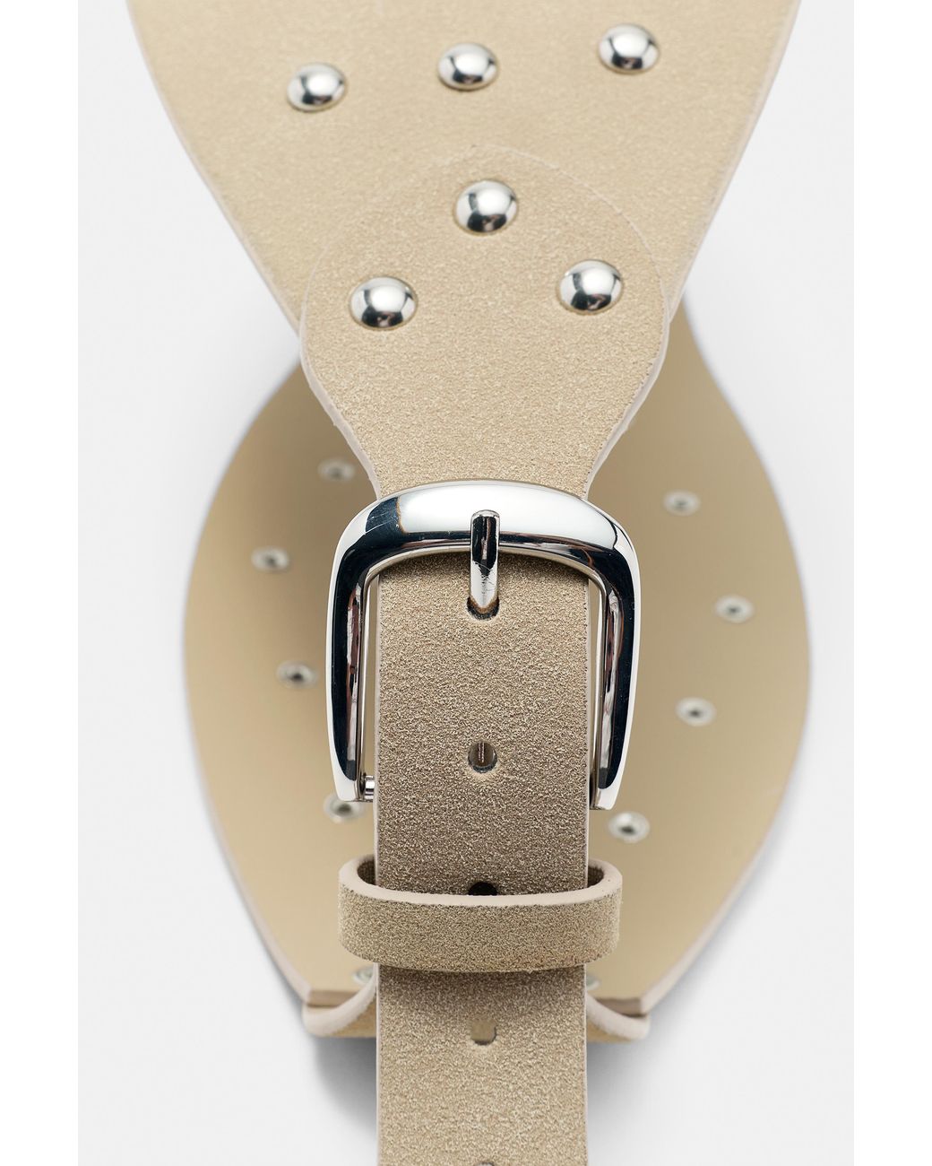 Pull&Bear Natural Studded Belt