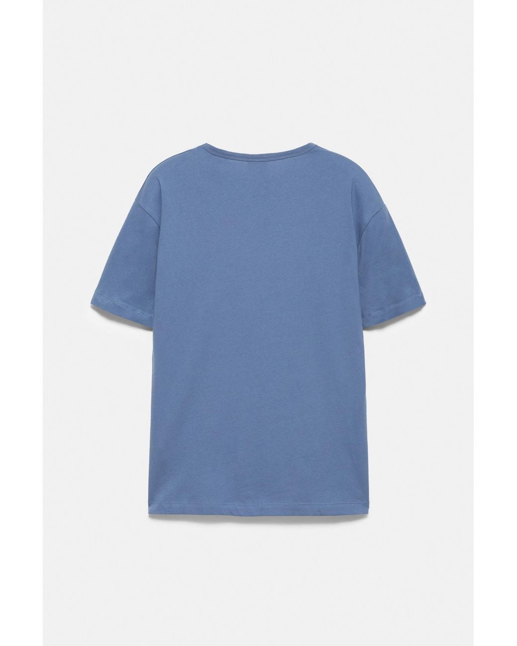 Pull&Bear Basic Slim Fit T-Shirt in het Blue voor heren
