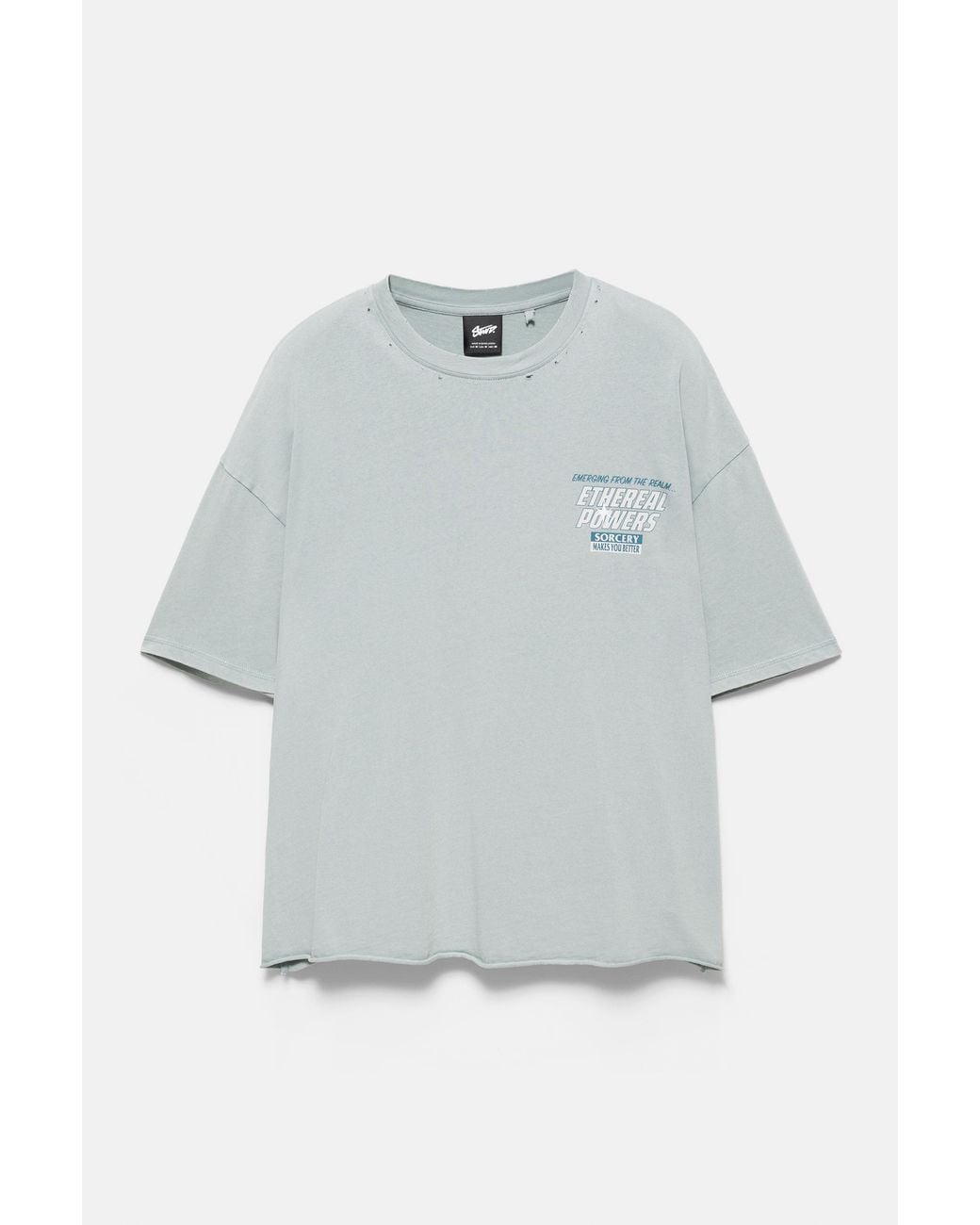Pull&Bear Gray Stwd Boxy T-Shirt for men