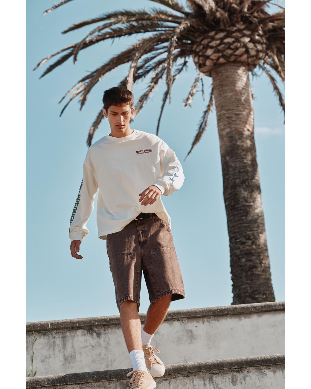 Bermuda Carpenter Relax Fit di Pull&Bear in Blue da Uomo