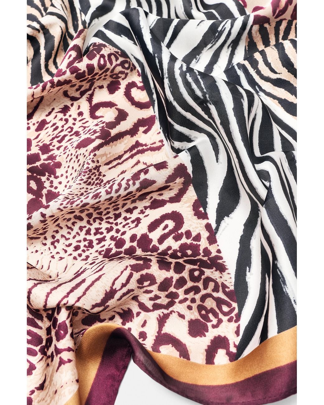 Pull&Bear Red Animal Print Scarf