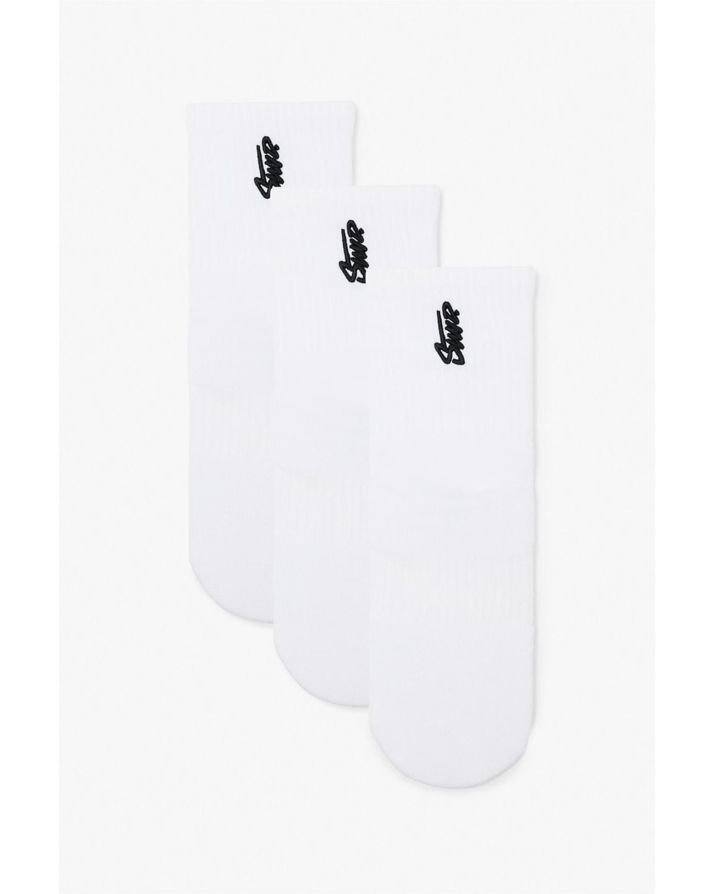 Pull&Bear White 3-Pack Of Stwd Mid Calf Socks for men