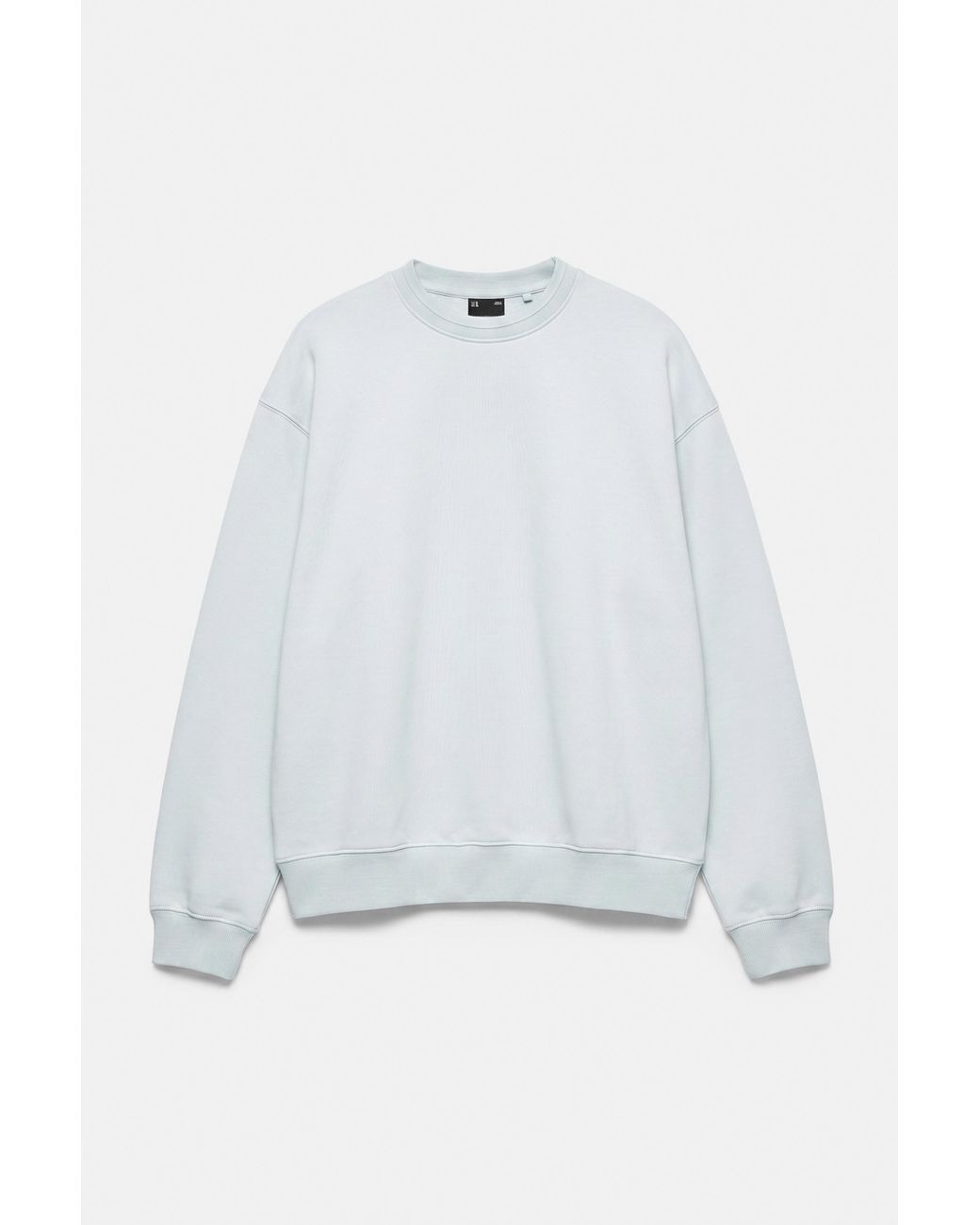 Pull&Bear White Relaxed Fit Round Neck Sweatshirt for men