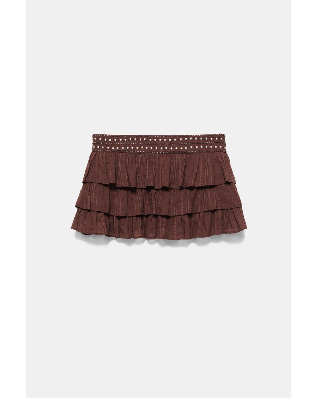 Pull&Bear Blue Ruffled Mini Skirt With Studs