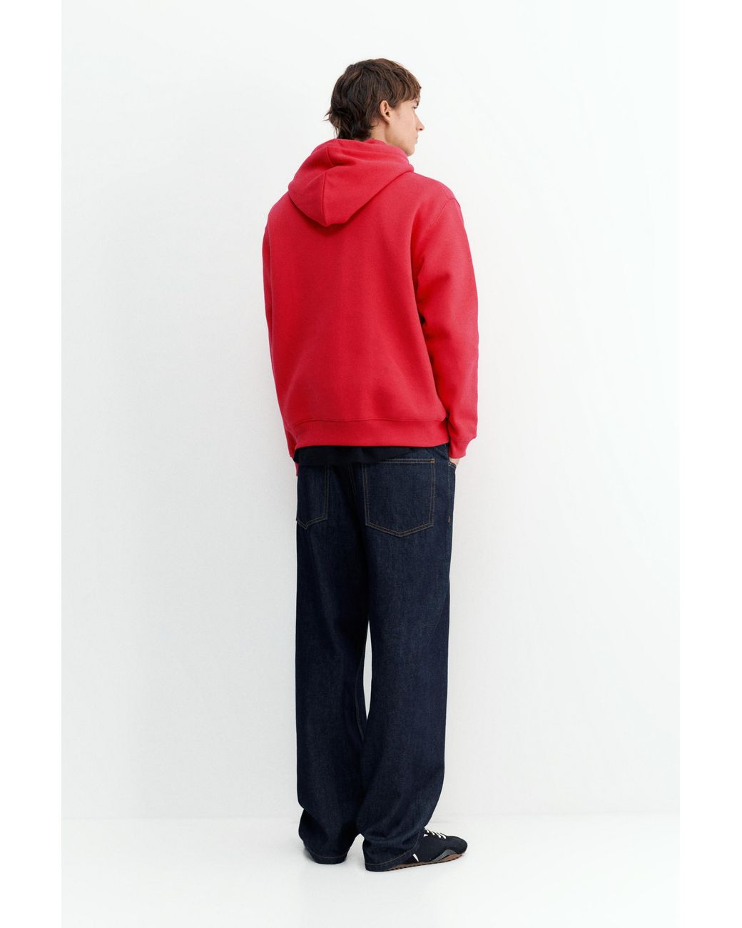 Pull&Bear Red Basic Hoodie for men